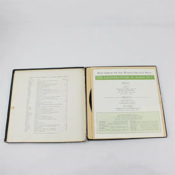 Basic Library World's Greatest Music Album No. 7 Grieg Beethoven Brahms 12" LP