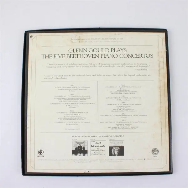 Glenn Gould Beethoven Piano Concertos 4 Record Box Set Columbia Odyssey