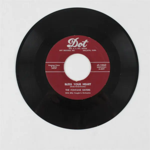Fontane Sisters Bless Your Heart/Hearts of Stone 7" Vinyl 45 RPM Single