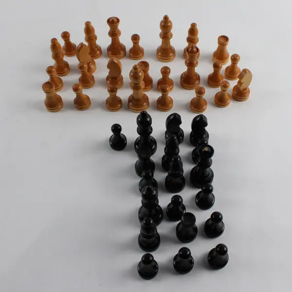 Lot of 44 Wooden Chess Pieces DIY Crafts Flawed