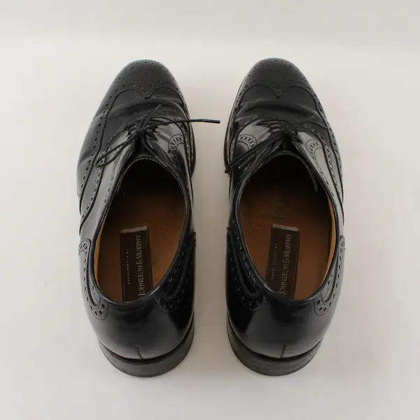 Johnston & Murphy Black Leather Wingtip Oxford Shoes Men's US Size 12 Flawed