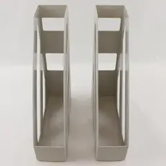 Set of 2 Off-White Plastic Magazine File Holders