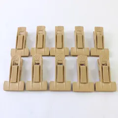 Lot of 10 Vintage Beige Plastic Clothes Hanger Clips