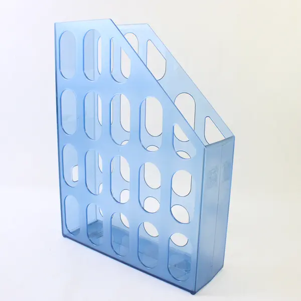 Set of 2 Newell Office Products Blue Plastic Magazine File Holders