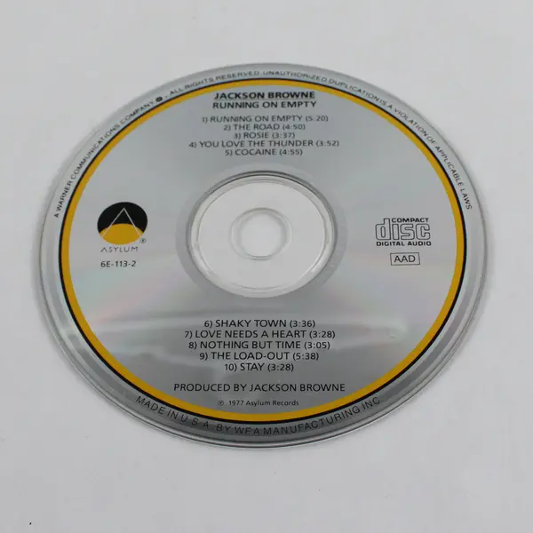 Running on Empty CD, Jackson Browne 1977 #6E 113-2 