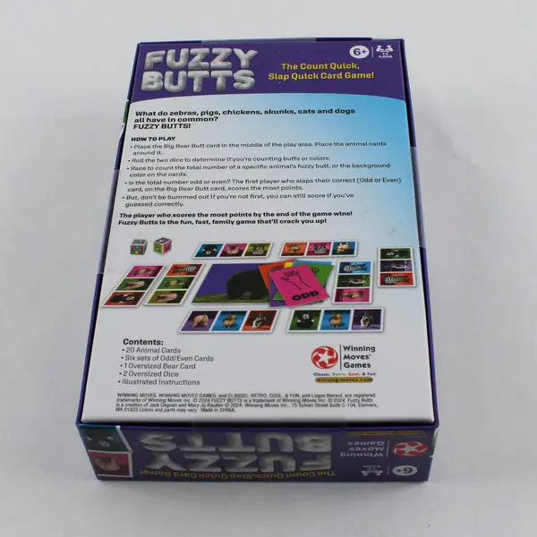 Fuzzy Butts - The Count Quick, Slap Quick Card Game! New 