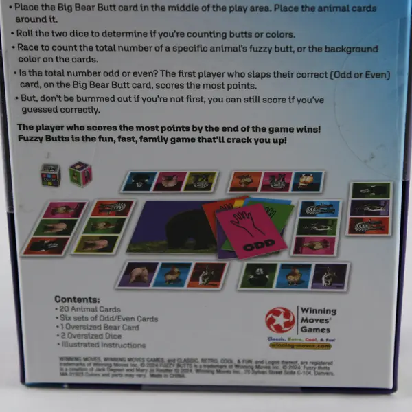 Fuzzy Butts - The Count Quick, Slap Quick Card Game! New 