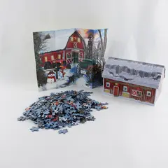 Eurographics Christmas Barn 550-Piece Jigsaw Puzzle Poster Tin 8551-5665
