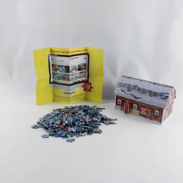Eurographics Christmas Barn 550-Piece Jigsaw Puzzle Poster Tin 8551-5665