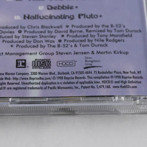 Time Capsule CD by the B-52's 1998, #946920-2 