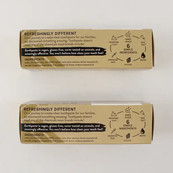 Lot of 2 Earthpaste 4 oz Lemon Twist Mineral Toothpaste Nano Silver Vegan