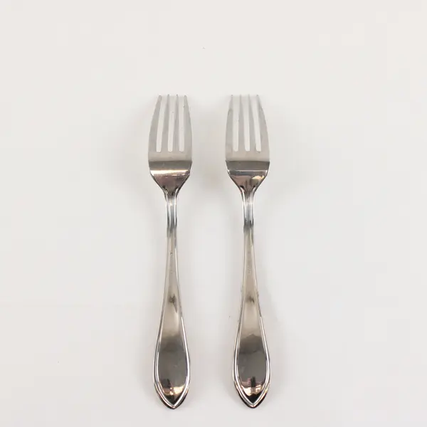 Two Stainless Dinner Forks by Yamazaki in the Pattern Mayfaire Made in Korea