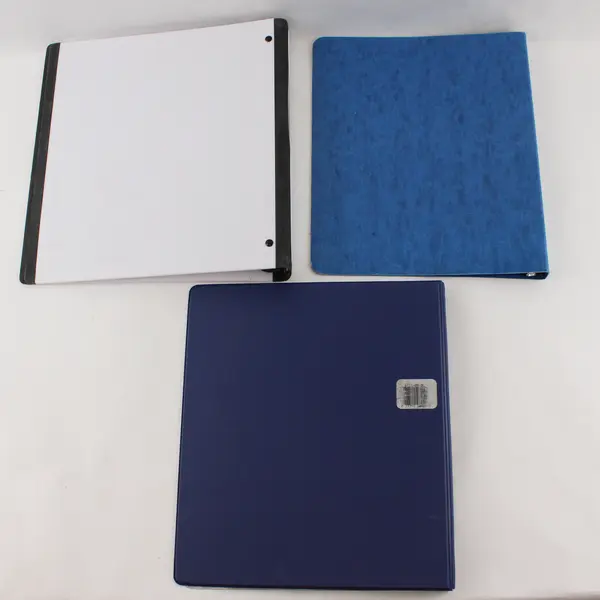 Lot of 3 3-Ring Binders Blue White Pressboard 1in 2in