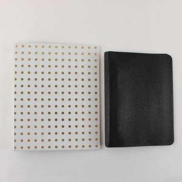 Lot of 2 Mini Binders Black White Gold Polka Dot Boorum & Pease Dayna Lee