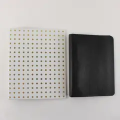 Lot of 2 Mini Binders Black White Gold Polka Dot Boorum & Pease Dayna Lee