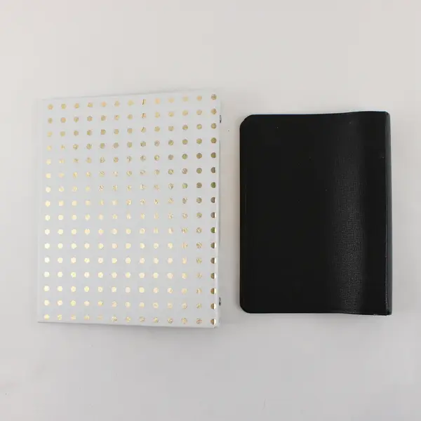 Lot of 2 Mini Binders Black White Gold Polka Dot Boorum & Pease Dayna Lee