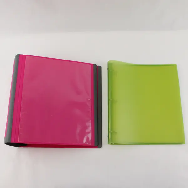 Lot of 2 Staples 3-Ring Binders Green Pink 1.5in 4in Spines