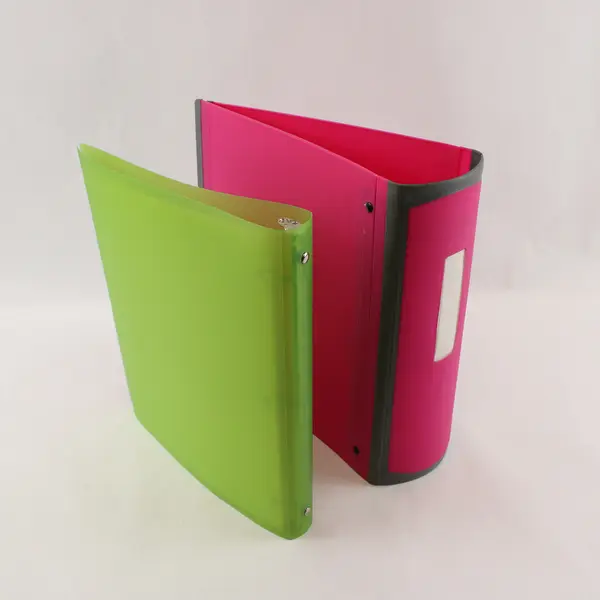 Lot of 2 Staples 3-Ring Binders Green Pink 1.5in 4in Spines