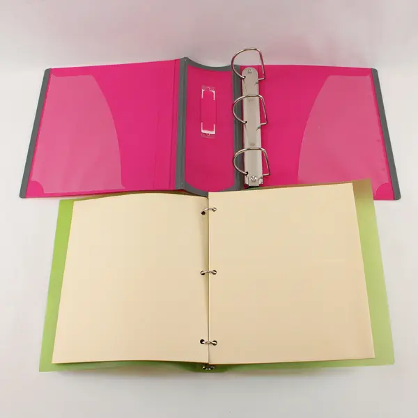 Lot of 2 Staples 3-Ring Binders Green Pink 1.5in 4in Spines