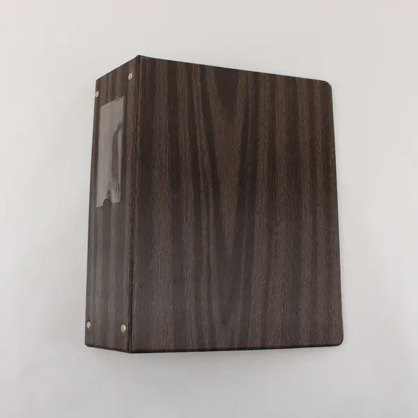 Hanging Data Binder Computer Printout Binder 3.25" Brown Wood Grain Design