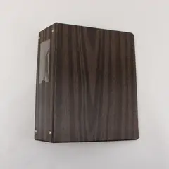 Hanging Data Binder Computer Printout Binder 3.25" Brown Wood Grain Design