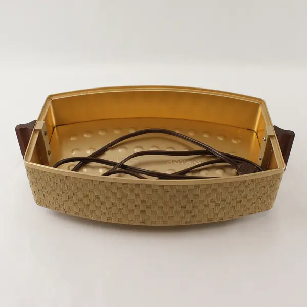 Vintage Salton Hotray Bun Warmer Server Basket Amber Lid Made in USA
