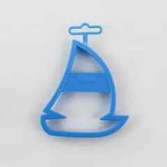 1993 VTG Wilton Sailboat Blue Plastic Cookie Cutter 4"