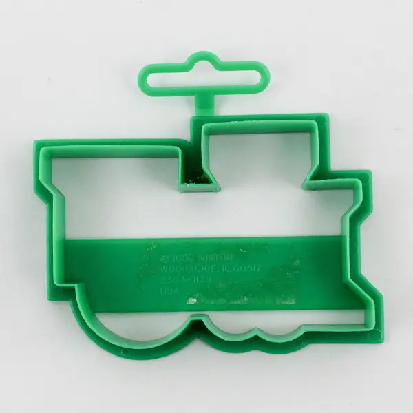 1993 VTG Wilton Locomotive Engine Train Green Plastic Cookie Cutter 4"