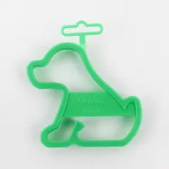 1993 VTG Wilton Sitting Puppy Dog Green Plastic Cookie Cutter 4"
