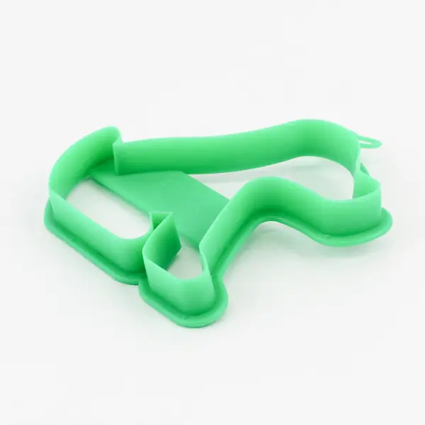 1993 VTG Wilton Sitting Puppy Dog Green Plastic Cookie Cutter 4"