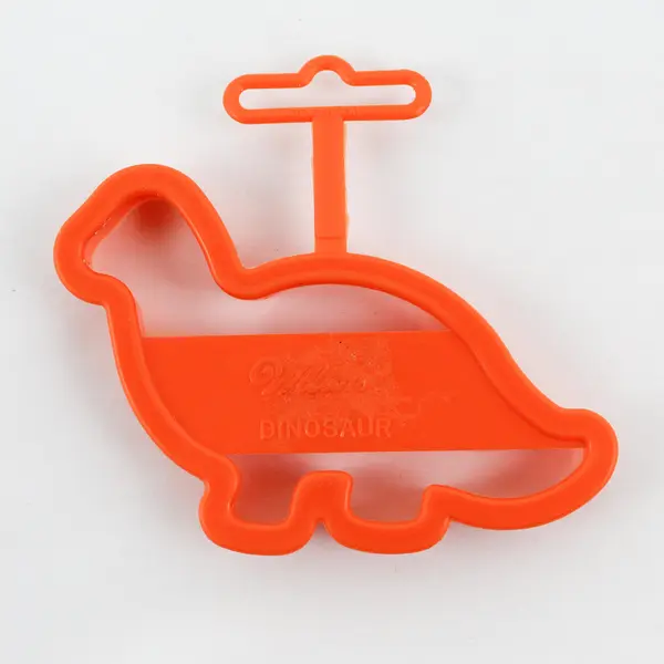 1993 VTG Wilton Long-Necked Dinosaur Orange Plastic Cookie Cutter 4"