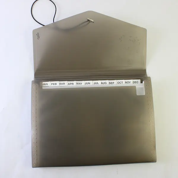 Lot of 2 Gray Expanding Accordion File Folders Monthly