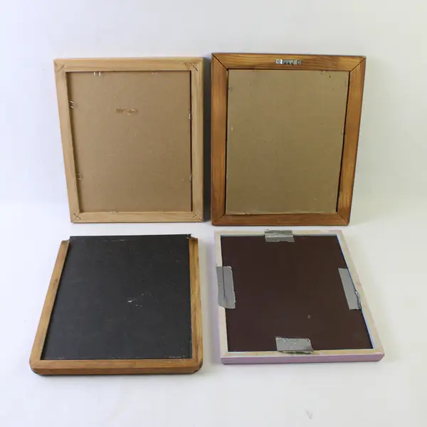 Lot of 4 Medium Sized Wooden Picture Frames for DIY Craft Projects Flawed