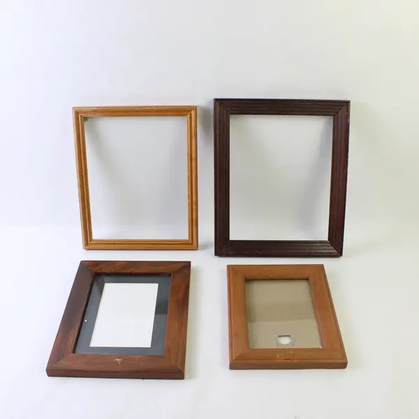 Lot of 4 Medium Sized Wooden Picture Frames DIY Craft Projects Flawed