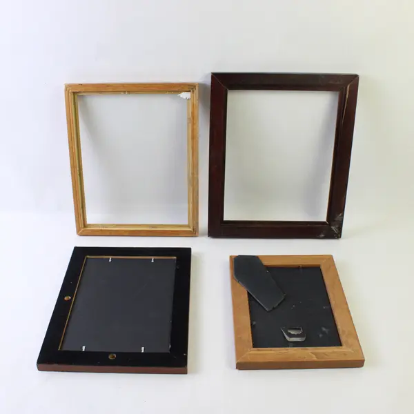 Lot of 4 Medium Sized Wooden Picture Frames DIY Craft Projects Flawed