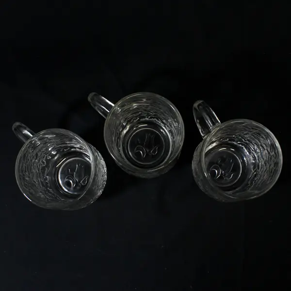 Set of 3 Princess House Fantasia Glass Coffee Mugs