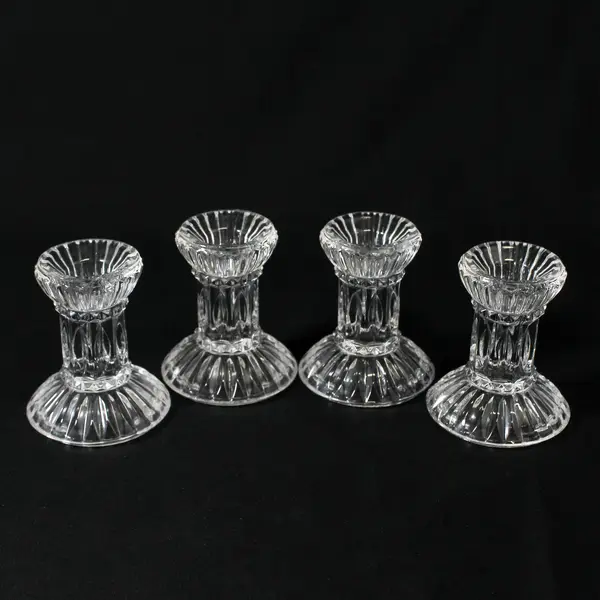 Set of 4 Mikasa Jubilation Crystal Taper Candle Holders