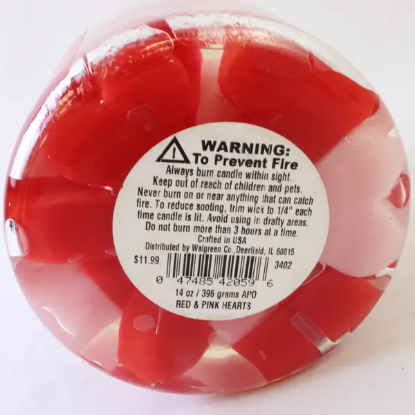 Walgreen Co Melt Your Heart Decorative Candle New 4x4x4.5