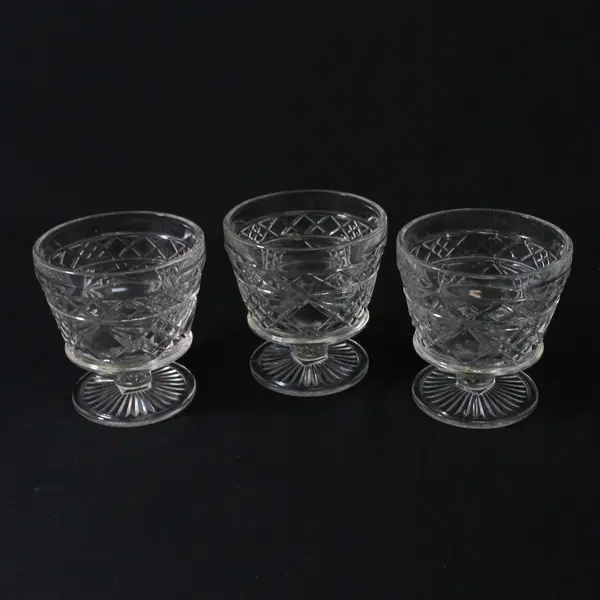 3 Vintage Hazel Atlas Big Top Peanut Butter Footed Sherbet Dessert Dish Glasses
