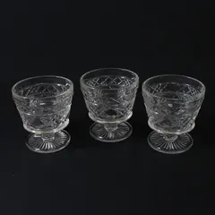 3 Vintage Hazel Atlas Big Top Peanut Butter Footed Sherbet Dessert Dish Glasses