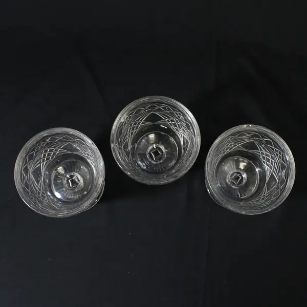 3 Vintage Hazel Atlas Big Top Peanut Butter Footed Sherbet Dessert Dish Glasses