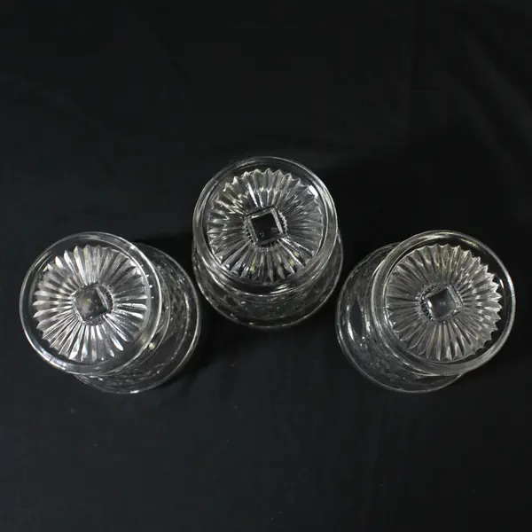 3 Vintage Hazel Atlas Big Top Peanut Butter Footed Sherbet Dessert Dish Glasses