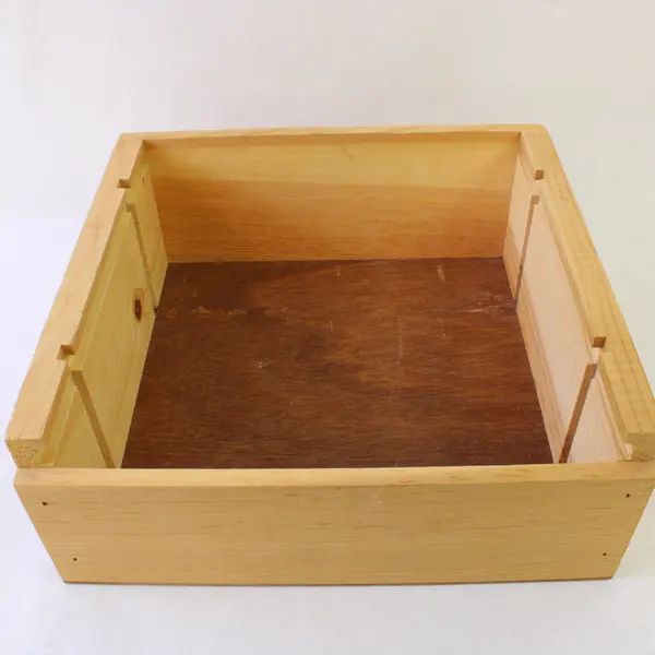 Natural Light-Colored Storage Box Slide Top 8.5x9x3.25