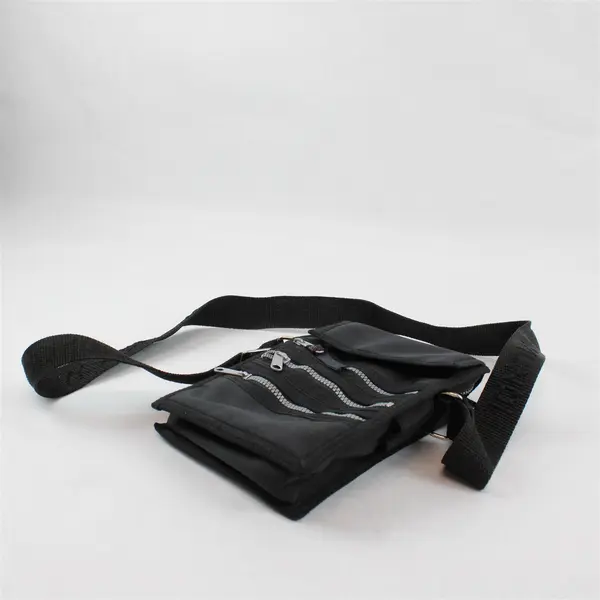 Mundi Small Black Multi-Pocket Crossbody Purse