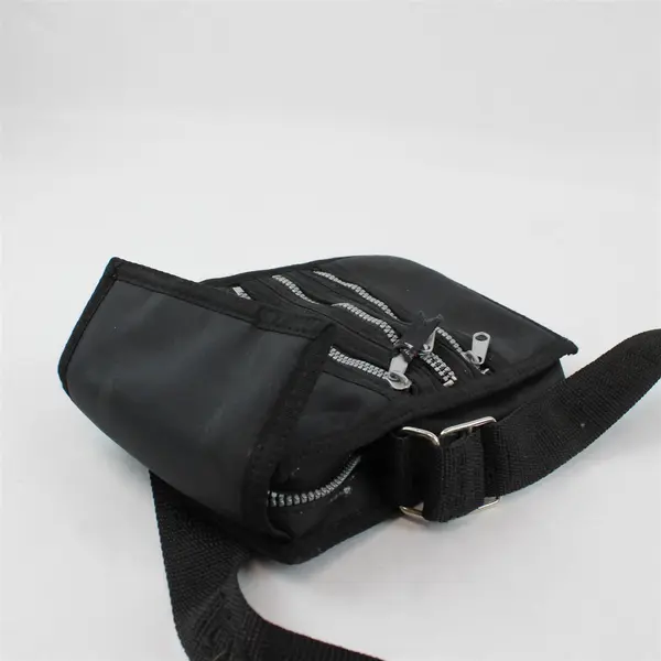 Mundi Small Black Multi-Pocket Crossbody Purse