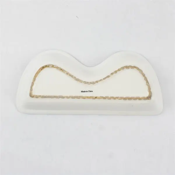 Hand-Painted Blue and White Floral Eyeglass Holder Ceramic Dish