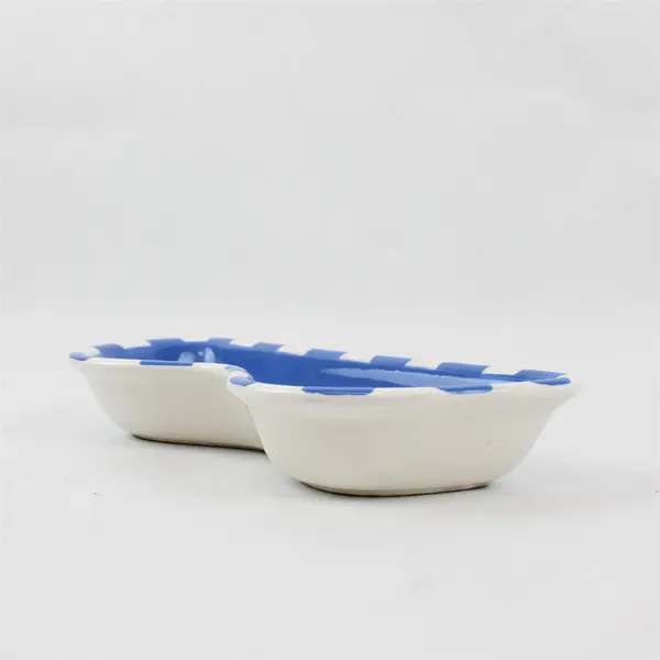 Hand-Painted Blue and White Floral Eyeglass Holder Ceramic Dish