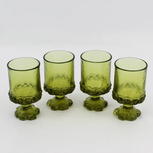 Set of 4 Tiffin Franciscan Madeira Citron Footed Juice Glasses 4 7/8"