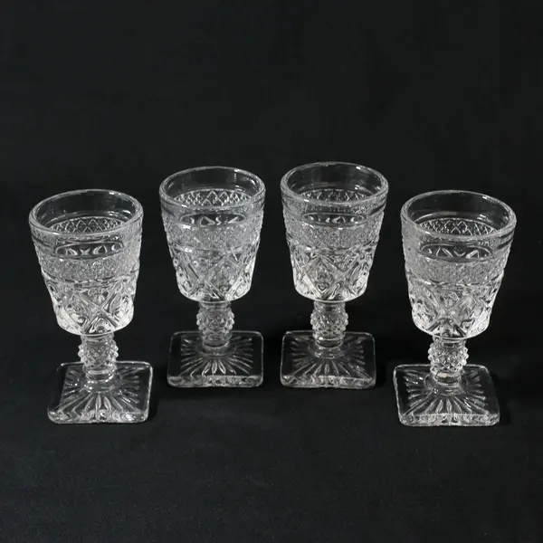 Set of 4 Imperial Glass Cape Cod Stemmed Cordial Liqueur Glasses  3.75"