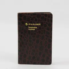 At-A-Glance Black Faux Snakeskin Telephone Address Book 2.5" x 4"